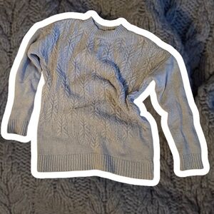 L.L. Bean signature collection Heather Gray Cable Knit Sweater